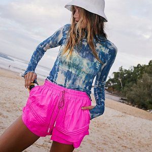 Free People Movement Hot Pink Check It Out Shorts